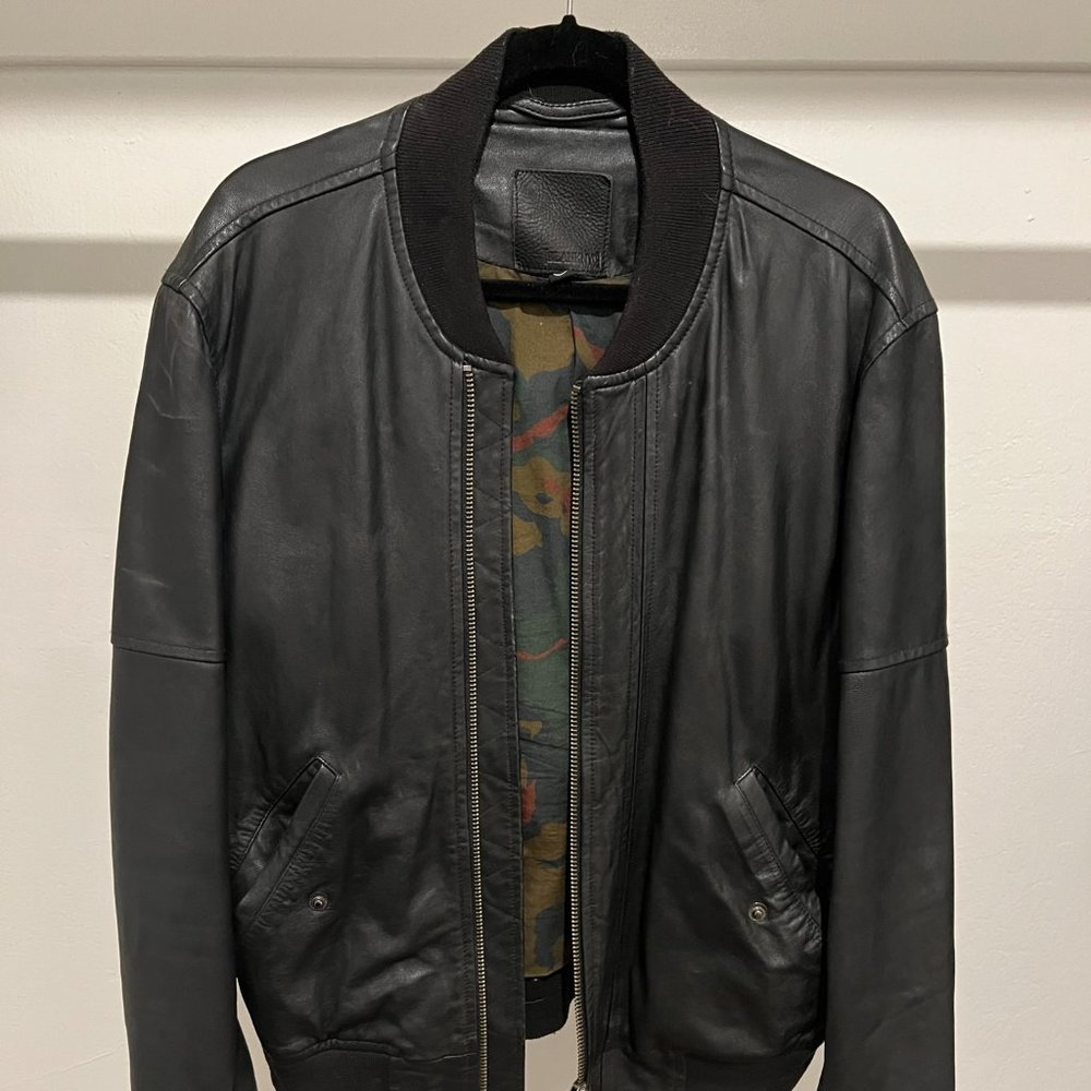 Blank NYC Genuine Leather bomber jacket